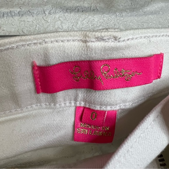 Lilly Pulitzer SOUTH OCEAN SKINNY CROP JEAN Resort White Size 0 - Picture 3 of 4